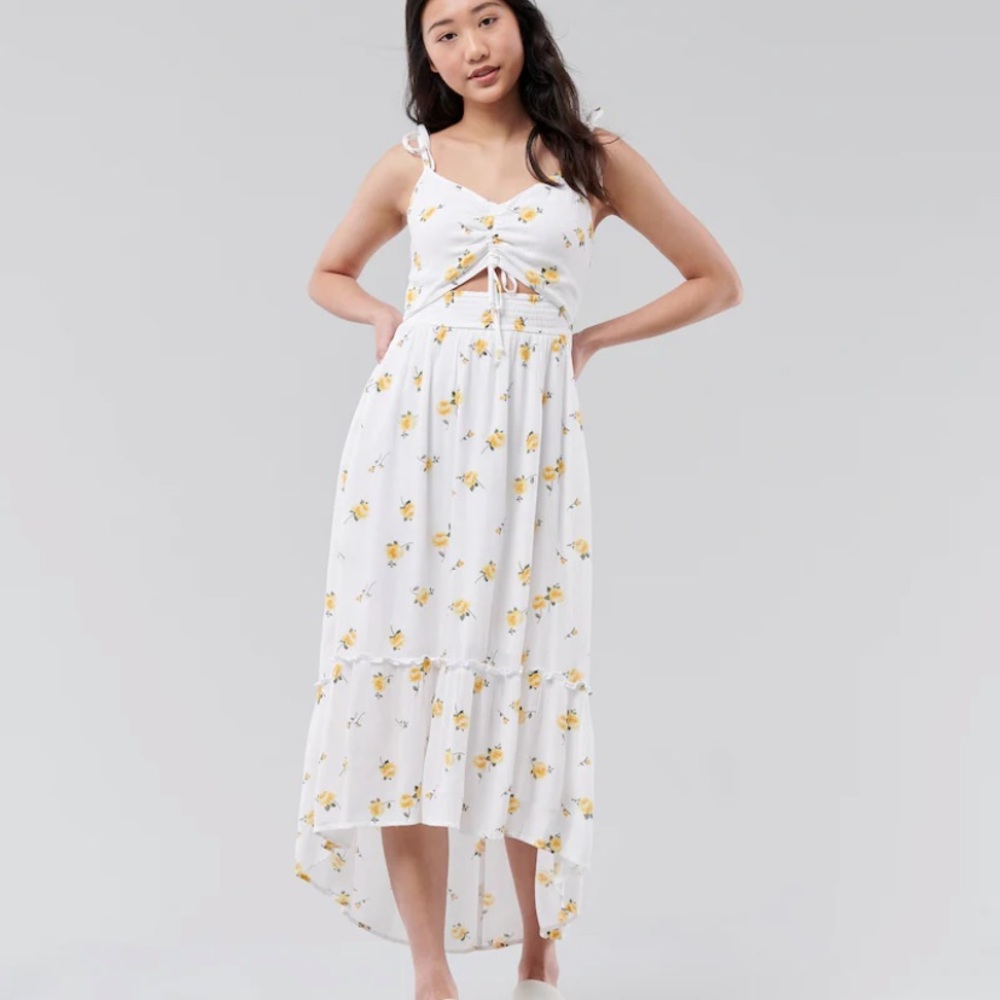 Hollister cutout tiered midi dress